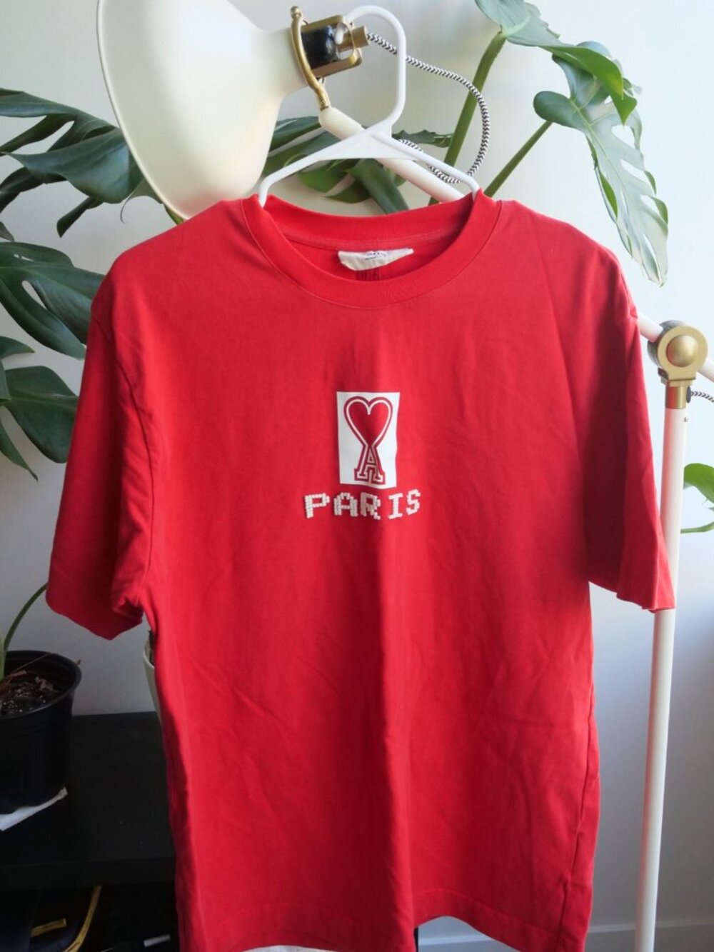 AMI Paris Red Heart Logo T-Shirt - Size M
